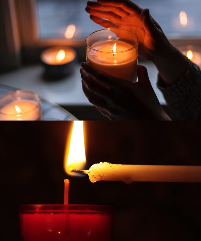 Pour la Toussaint, je fabrique une bougie qui brûle pendant une semaine et ne s’éteint pas sa